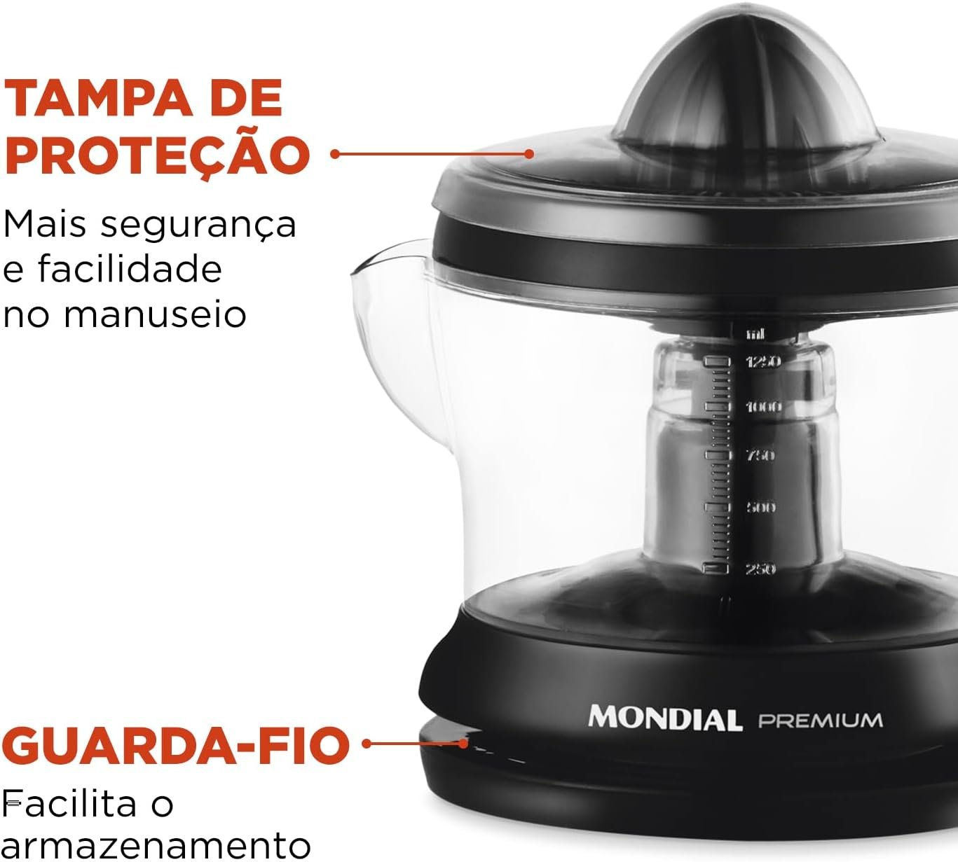 MONDIAL Espremedor Premium, Preto, 30W, 110V - E-02 - Imagem 4