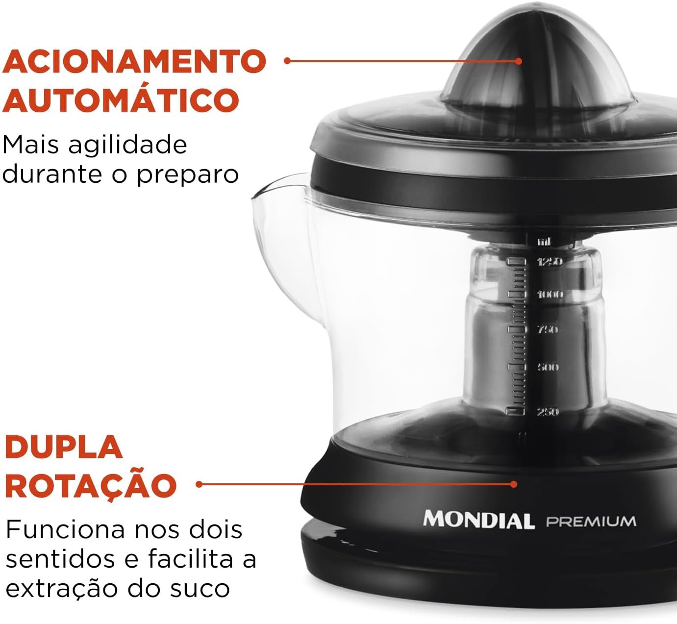 MONDIAL Espremedor Premium, Preto, 30W, 110V - E-02 - Imagem 5