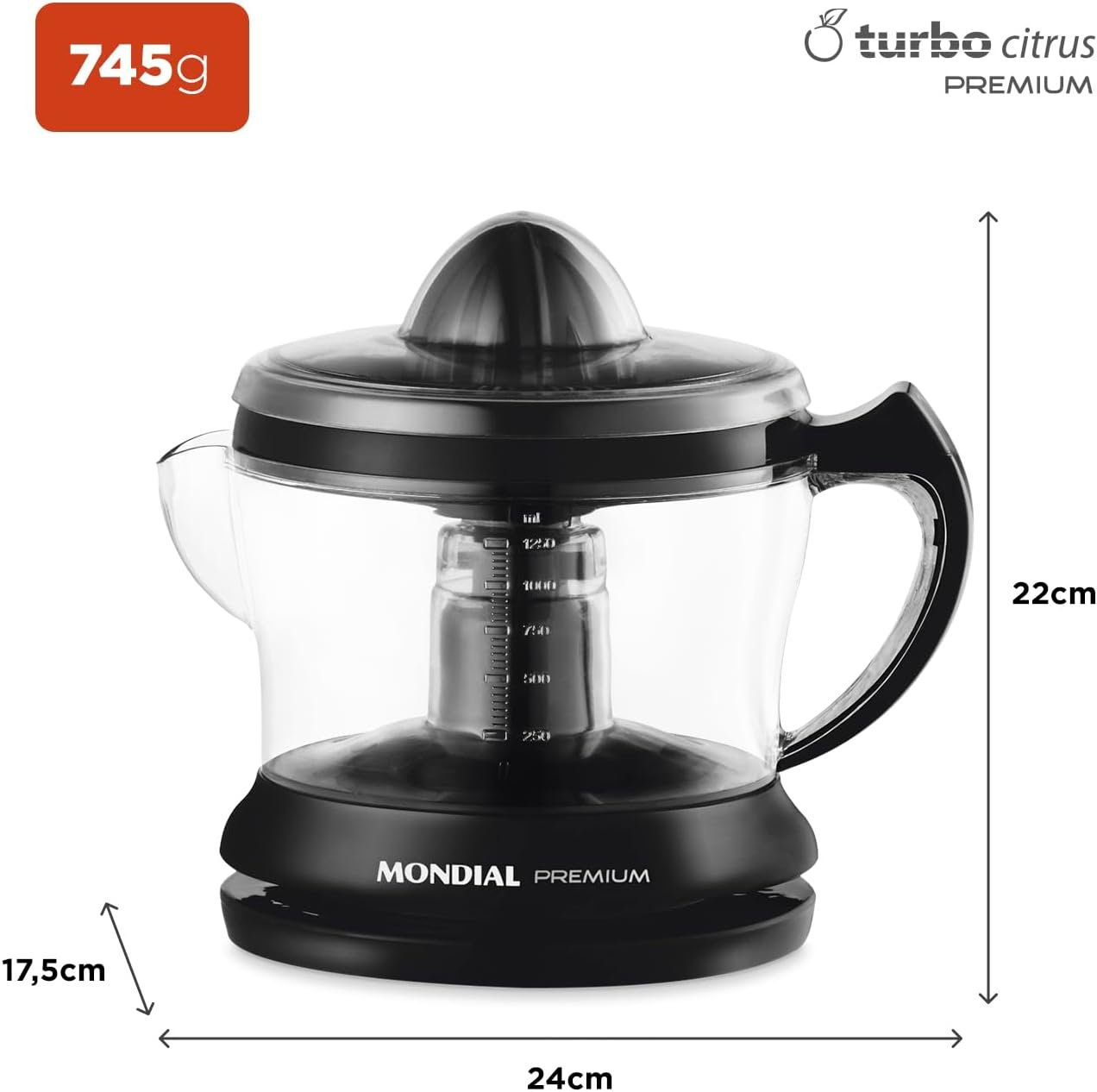 MONDIAL Espremedor Premium, Preto, 30W, 110V - E-02 - Imagem 6