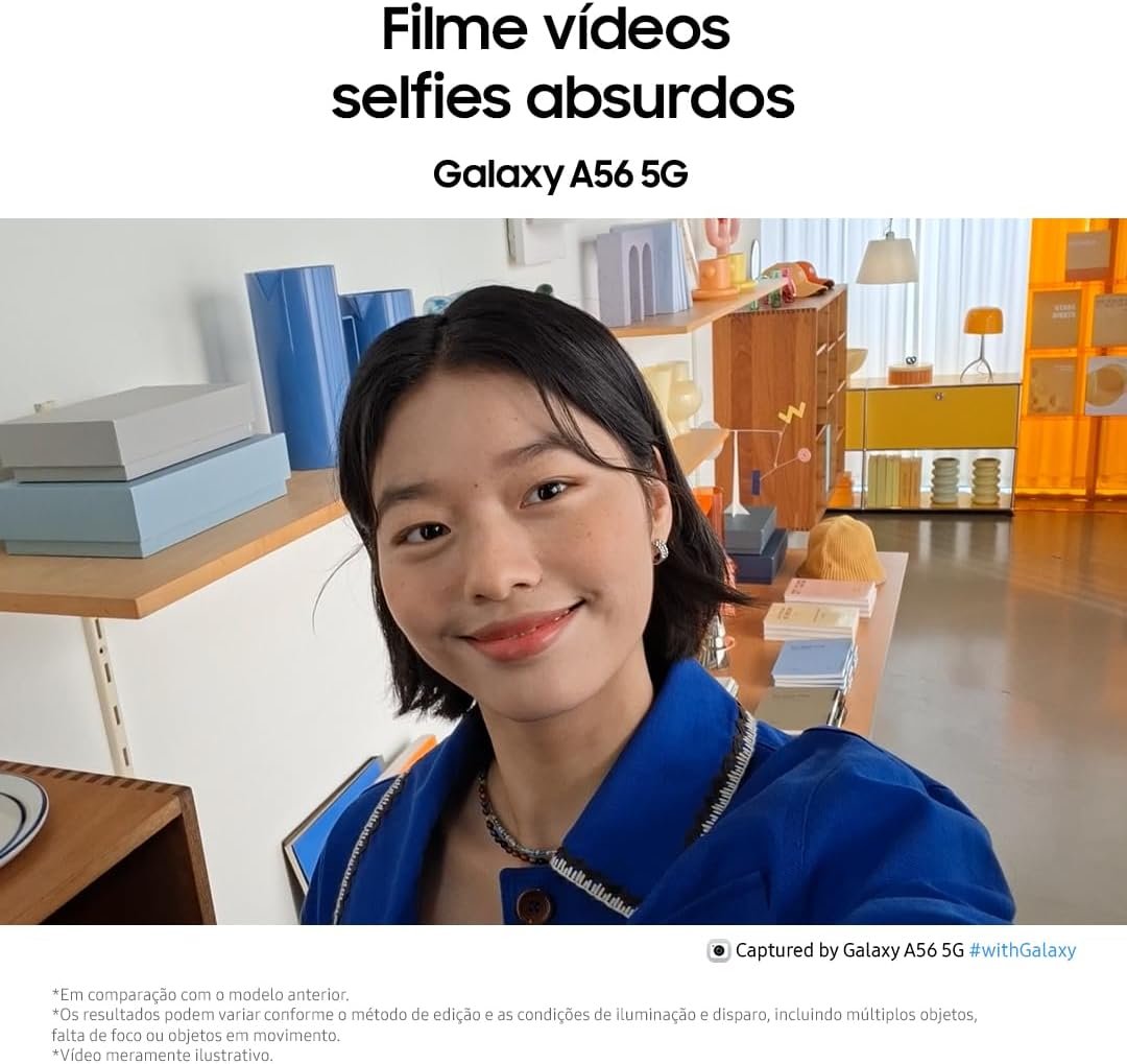 Smartphone Samsung Galaxy A56 5G 256GB, 8GB RAM, Câmera 50MP, IP67, Super AMOLED 6.7", Recursos AI, Preto - Imagem 6