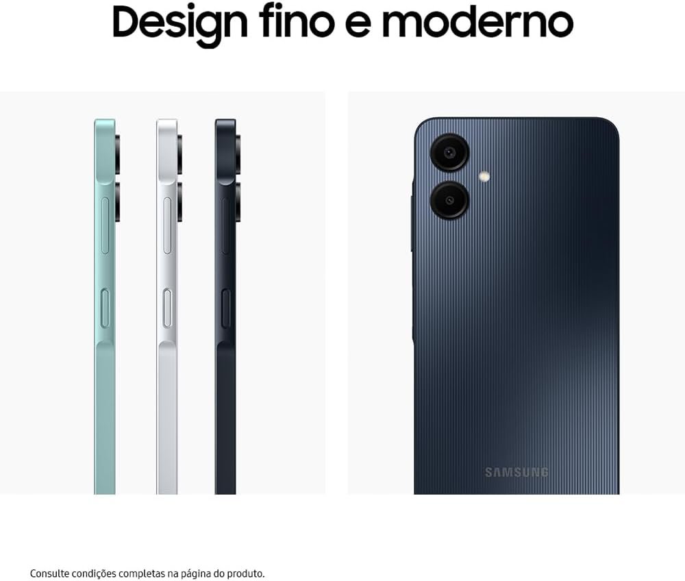 Celular Samsung Galaxy A06, 128GB, 4GB RAM, Tela 6.7", Câm. Traseira 50+2MP, Frontal 8MP (Azul Escuro) - Imagem 6