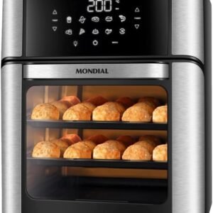 MONDIAL Fritadeira Air Fryer Forno Oven 12L, Preto/Inox, 2000W, 220V – AFON-12L-BI