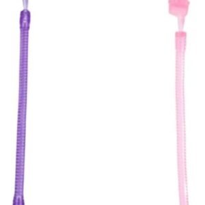 Kit 2 Prendedores de Chupeta com Mola Acessório Seguro e Durável Ideal para Bebê (Rosa e Roxo)