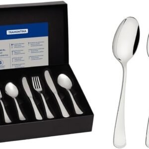 Faqueiro Tramontina Mônaco em Aço Inox com Facas de Mesa Forjadas Acabamento Brilho 42 Peças