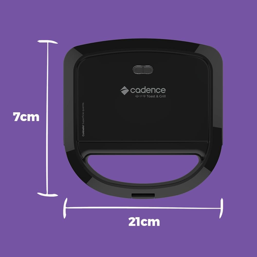 Sanduicheira Elétrica Cadence Toast & Grill, Preta, 750W, 110V, SAN260 - Imagem 3