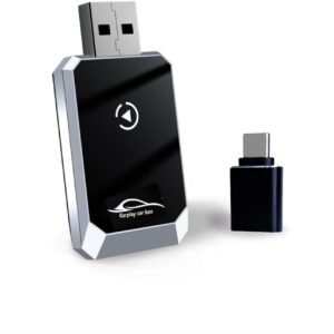 Adaptador CarPlay Android Auto 2 em 1 Sem Fio, Conversor Mini de CarPlay com Fio para Sem Fio Plug & Play, Conexão Rápida USB-A/C, Compatível com iPhone e a maioria dos modelos de veículos