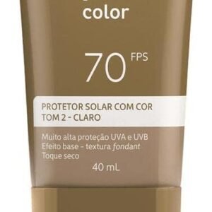 MANTECORP – Protetor Solar Facial Episol Color FPS 70 – Efeito Base, Alta Proteção UVA e UVB, Toque Seco, Rápida Absorção – Tom 2 Claro – 40ml