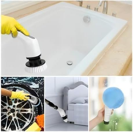 Esfregão Elétrico Premium 9 em 1 Sem Fio – Mop Giratório 360° Recarregável para Limpeza Pesada em Janelas, Banheiro e Cozinha - Imagem 3