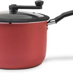 Brinox – Pipoqueira Antiaderente com Tampa de Vidro 4,2L – Cereja