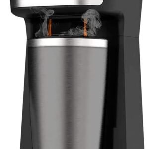 Oster Cafeteira 2Day Inox 2 em 1 com Copo Térmico, 220V, Preto/Inox, 600W, OCAF200