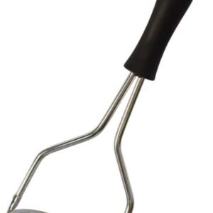 Amassador de Batata e Legumes Inox Manual Ergonômico Amassador Para Purê com Cabo Plástico Anti Calor