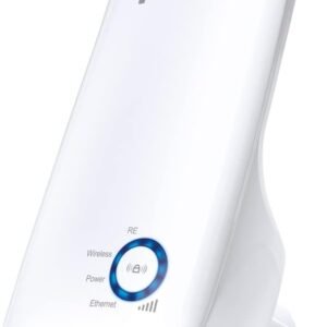 Repetidor de sinal Wi-Fi TP-Link TL-WA850RE Wireless N 300Mbps, compacto, expansor de sinal, adaptador de wireless, App Tether, Controle de Leds, Branco