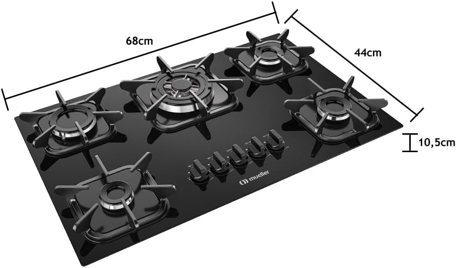Cooktop 5 bocas com Queimador Tripla chama e Acendimento Super Automático - Mueller Unica - Imagem 7