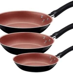 Tramontina JOGO FRIGIDEIRAS 3PCS CARIBE PRETO – SORTIDOS DE ALUMINIO COM REV ANTIADERENTE E POLIESTER