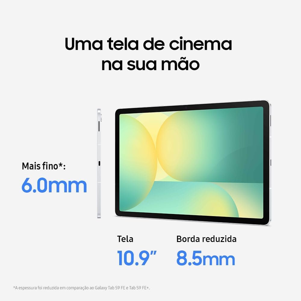 Tablet Samsung Galaxy Tab S10 FE, Prata, 128GB, 8GB RAM, Tela Imersiva de 10.9" 90Hz, Camera Traseira de 13MP, Câmera Frontal de 12MP Ultra Wide, Wifi 6, IP68, Android 15 - Imagem 3