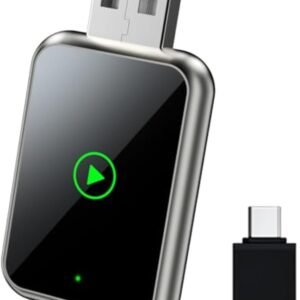 Adaptador CarPlay e Android Auto Sem Fio 2 em 1 | Conversor USB Plug & Play para Multimídia Original | Conexão Automática Rápida 5GHz