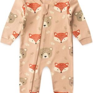 Macacão Bebê sem Pé com Zíper Suedine Estampado (RN/P/M/G/1)