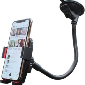 Suporte Veicular para Celular com Ventosa, Trava Automática, Base Flexível e Rotação 360°, Instalação no Painel ou Para-brisa, Compatível com Diversos Smartphones