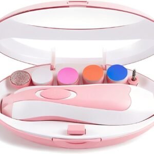 Cortador Aparador Kit Lixa De Unha Bebê 6 em 1 Elétrica Silencioso Com Luz LED Para Recém Nascido Até Adulto Seguro