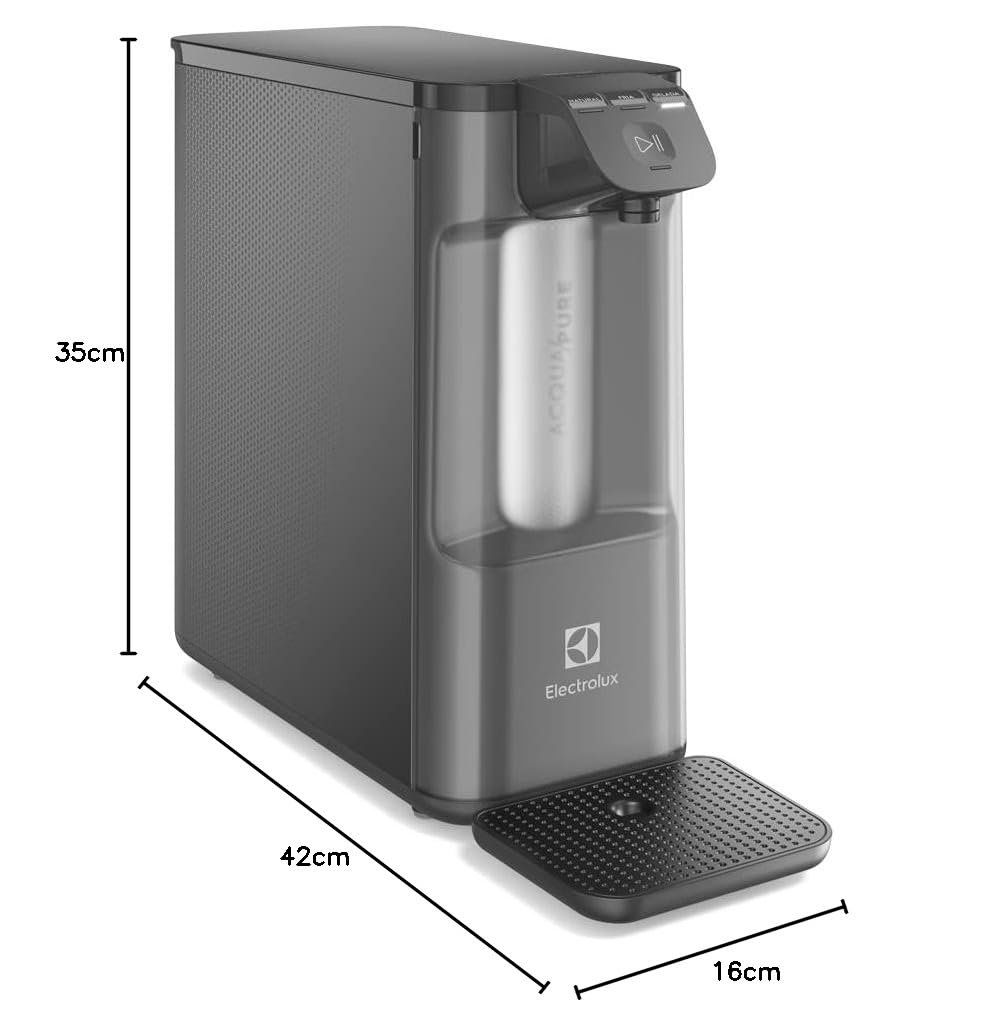 Purificador de Água Gelada Fria e Natural Elétrico Compacto Eletronico placa Electrolux Filtro refil 6 meses ou 3000l Painel Touch Bivolt Grafite PE12G - Imagem 5