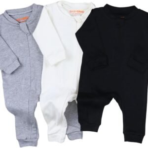 Kit 3 Macacão Minimalista Para Bebês Com Zíper Premium Confortável Menino Menina Unissex – Baby Greg