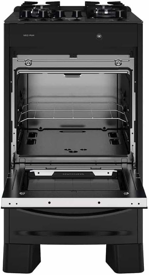 SUGGAR FOGÃO NEO MAX PRETO MESA DE VIDRO 4 BOCAS ACENDIMENTO AUTOMÁTICO FGV403PT - Imagem 4