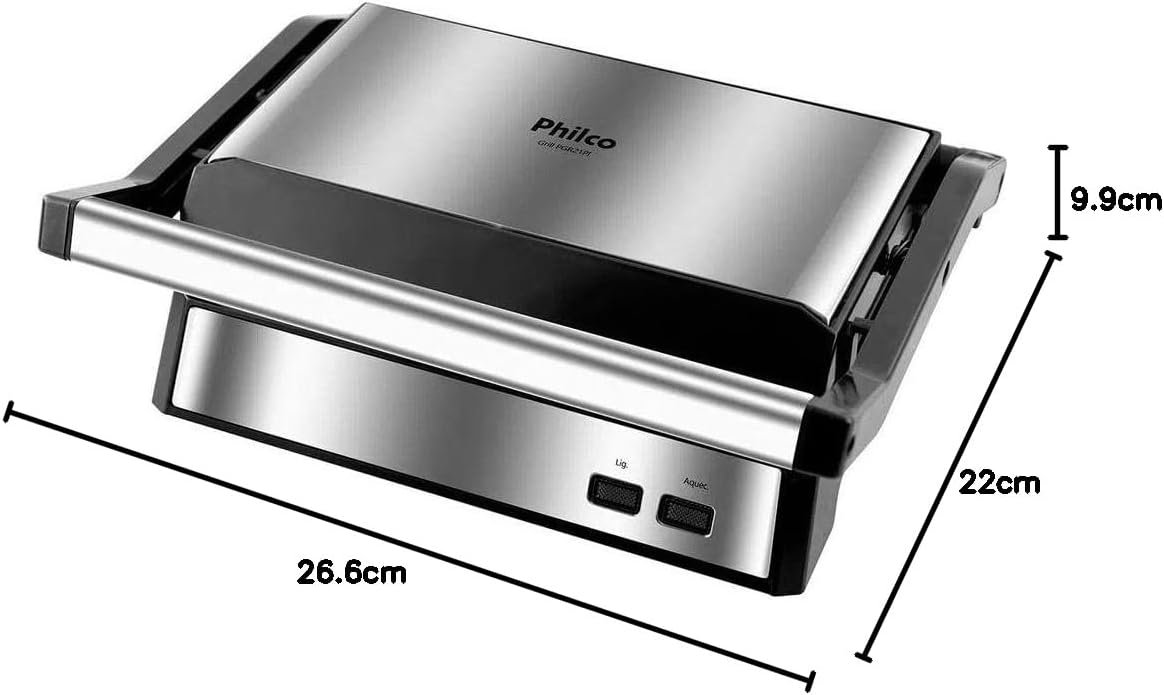 Grill Philco PGR21PI Preto/Inox 1000W - Imagem 8