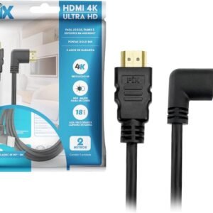 PIX Cabo HDMI 2.0 4K 19 Pinos – Plug 90 Graus, 2 Metros