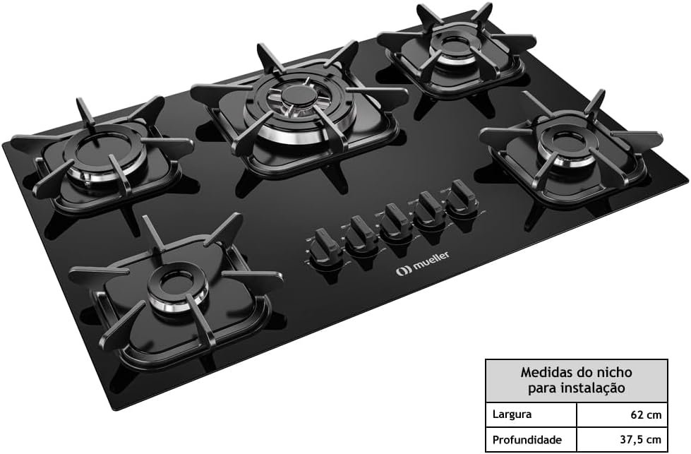 Cooktop 5 bocas com Queimador Tripla chama e Acendimento Super Automático - Mueller Unica - Imagem 8