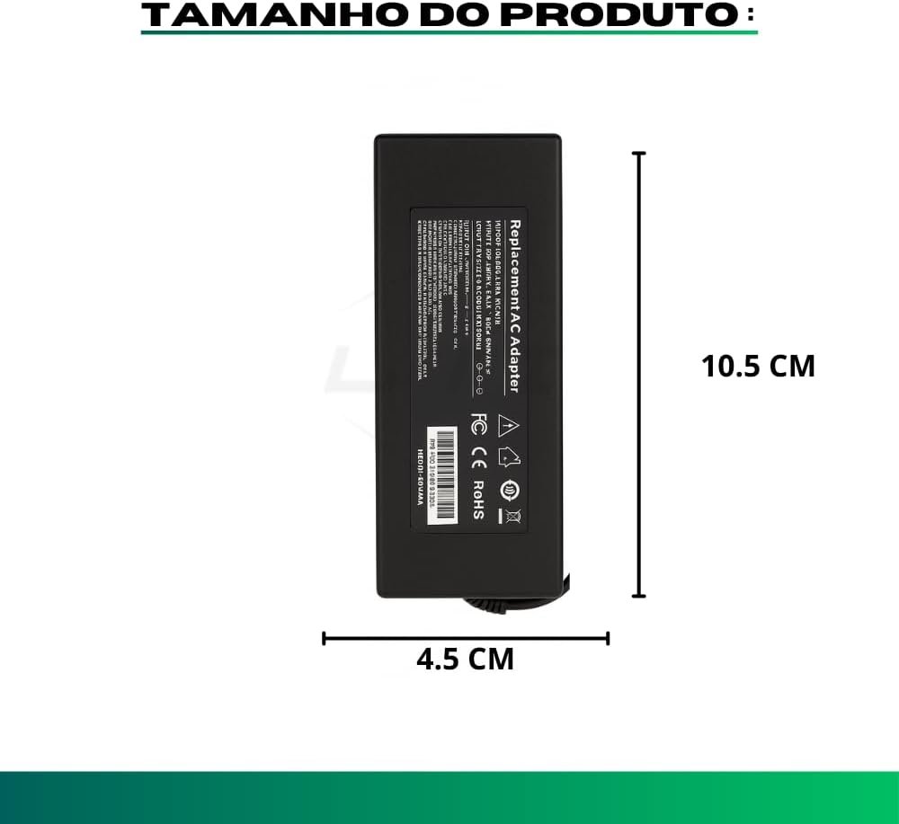 Fonte Carregador Para Notebook Gamer Acer 135w de Potência 19V 7.1A Pino 5.5x1.7mm Compatível com Aspire Nitro 5 Predator Helios 300, referência PA-1131-16, com cabo de força, bivolt - Imagem 7