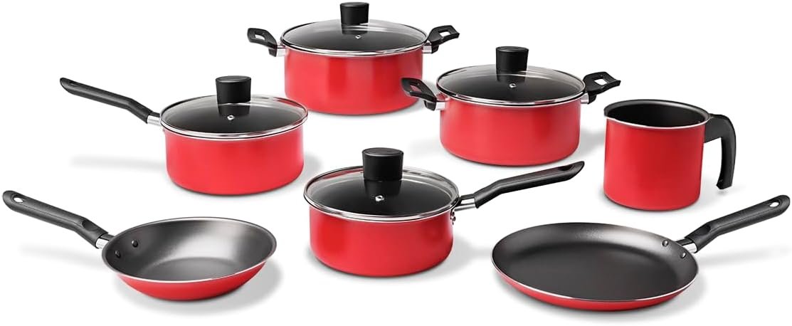 Brinox - Jogo de Panelas 7 Peças Garlic Antiaderente - Vermelho - Imagem 3