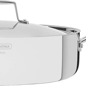 Frigideira Tramontina Grano em Aço Inox com Corpo Triplo com Tampa e Cabo 30 cm 5,6 L