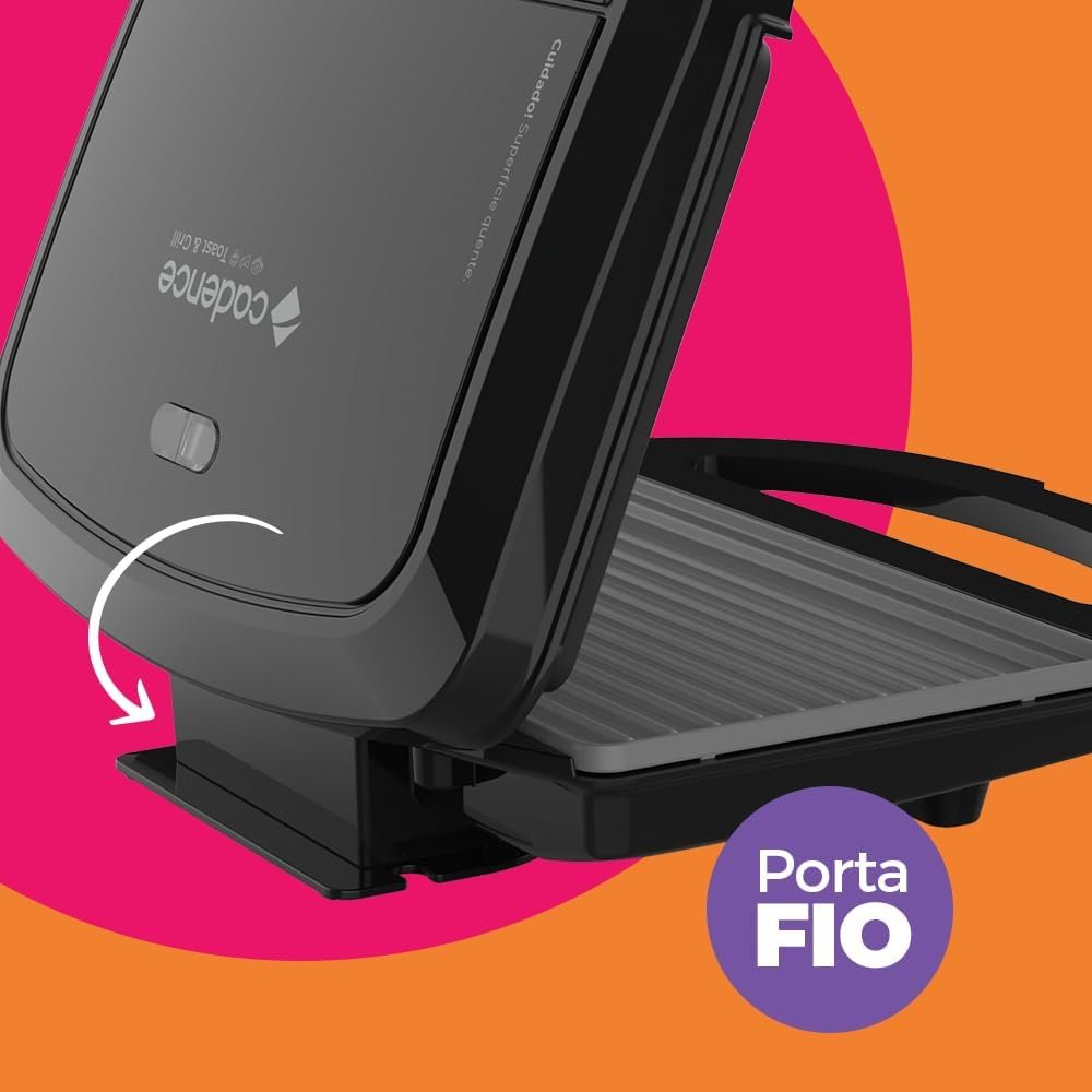 Sanduicheira Elétrica Cadence Toast & Grill, Preta, 750W, 110V, SAN260 - Imagem 8