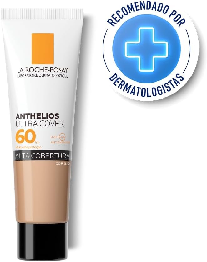 La Roche-Posay, Ultra Cover, Protetor Solar com Cor e Performance de Maquiagem, 12h de cobertura de base em uma única camada, Textura Fluida, Oil free, Toque Seco, FPS60, 30g - Imagem 2
