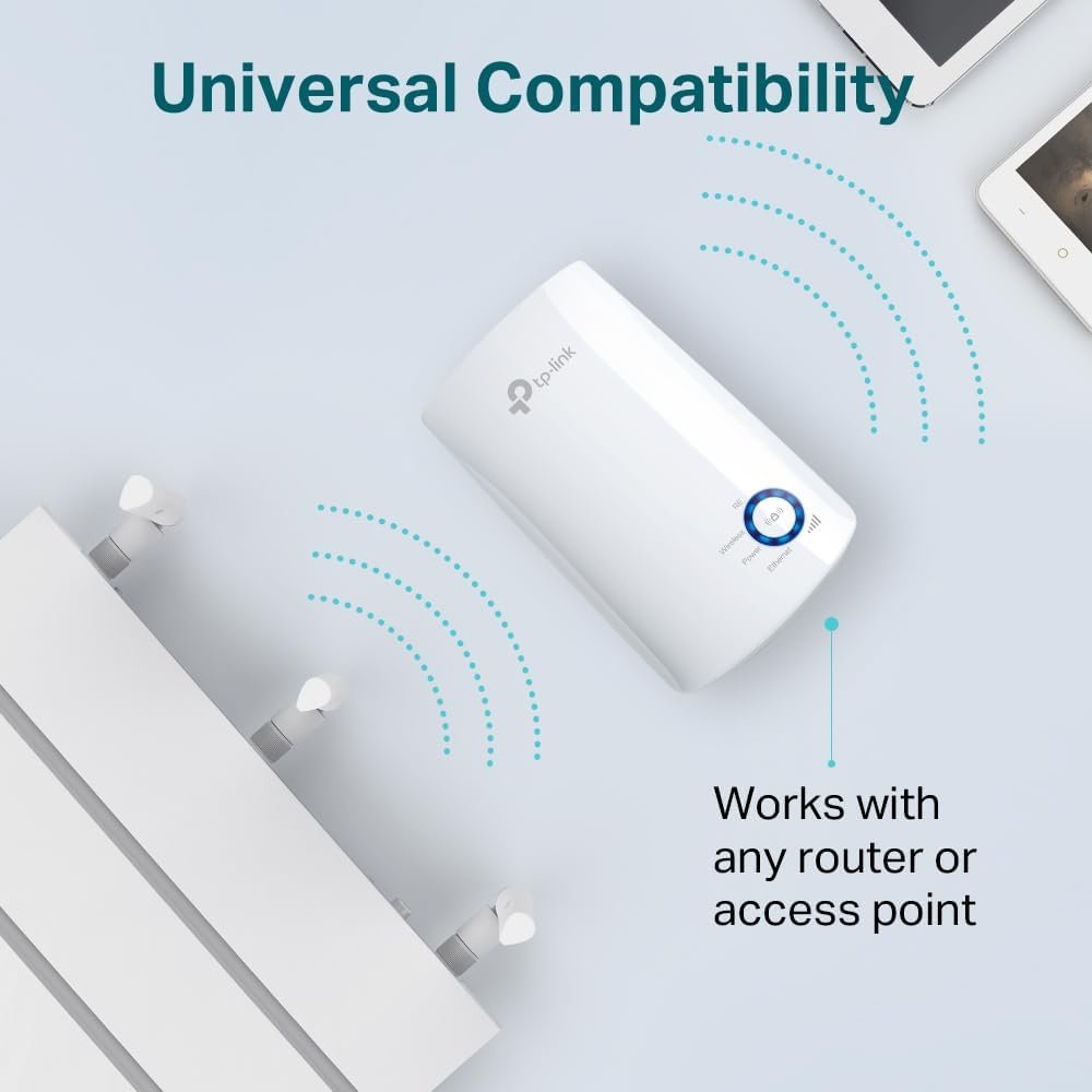 Repetidor de sinal Wi-Fi TP-Link TL-WA850RE Wireless N 300Mbps, compacto, expansor de sinal, adaptador de wireless, App Tether, Controle de Leds, Branco - Imagem 5