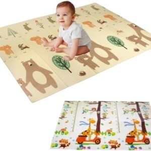 Tapete Térmico Infantil Atividades Dupla Face Dobrável 150x200cm Original Baby Toys® (Urso/Girafa 1cm)