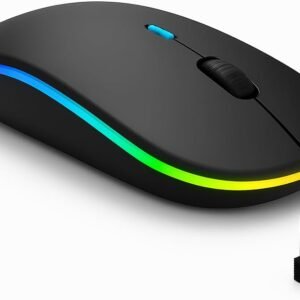 Mouse Sem Fio Recarregável Wireless Bluetooth Optico Led Rgb Colorido Ergonômico Usb 2.4 Ghz Notebook Computador Pc Desktop Linha Premium – Cores Sortidas