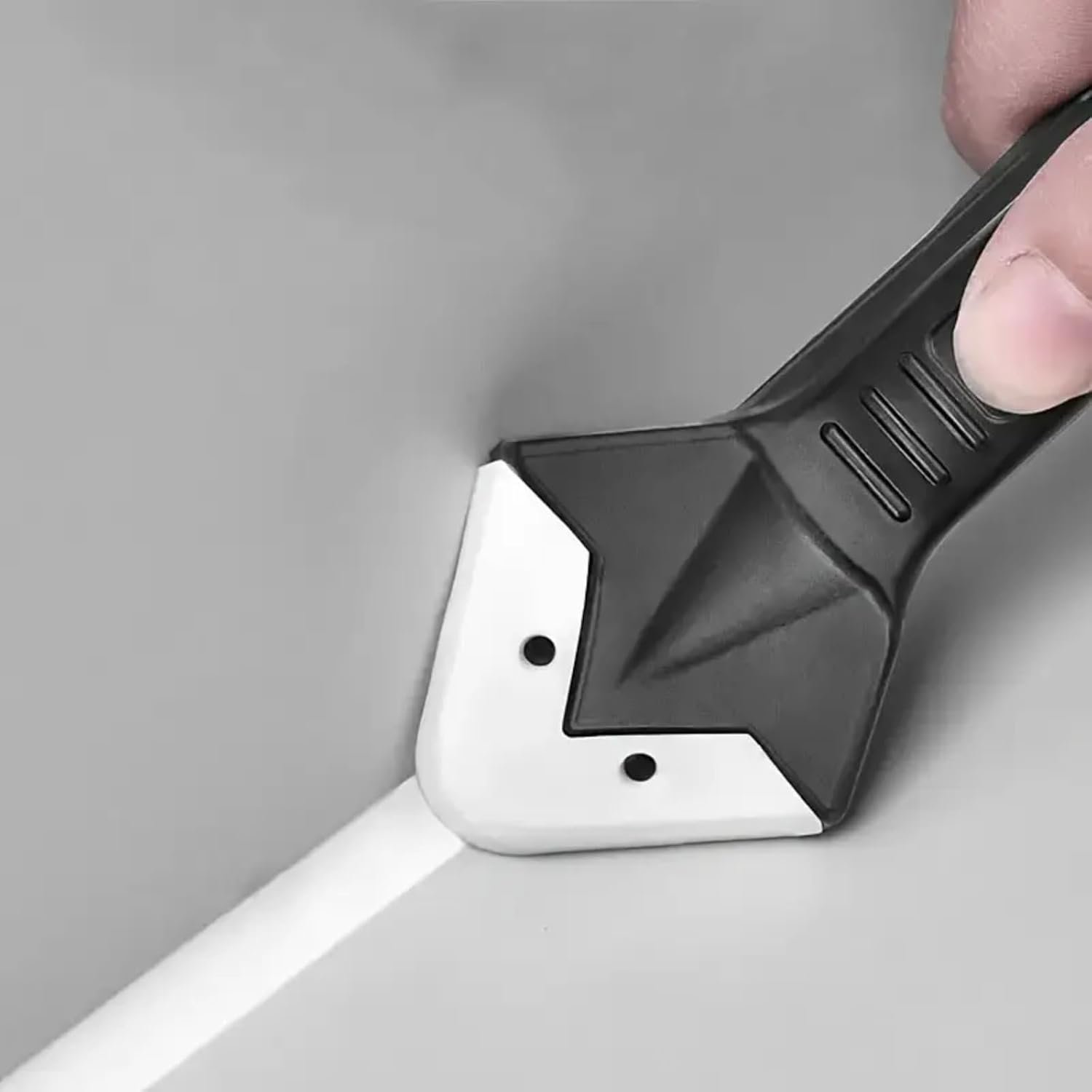 1 conjunto de ferramentas de rejuntamento de silicone 3 em 1 com cabeça de aço inoxidável, lâmina de raspagem de limpador de selante e 5 almofadas substituíveis para placas coladas