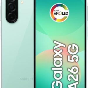 Samsung Celular Galaxy A26 5G 256GB, 8GB RAM, Câmera de 50MP, IP67, Tela Super AMOLED 6.7″, NFC (Verde)