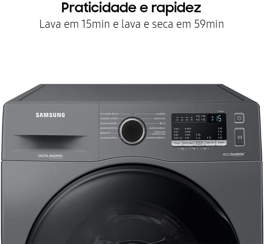 Lava e Seca Samsung WD11A com Ecobubble WD11A4453BX Inox Look 11/7kg 220V - Imagem 4