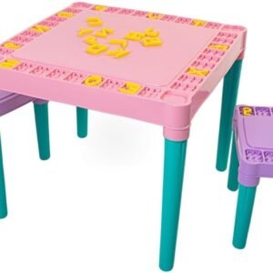 Mesinha e Cadeira Educativa Infantil Meninas Rosa