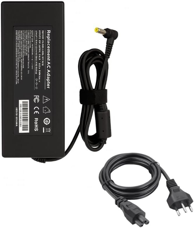 Fonte Carregador Para Notebook Gamer Acer 135w de Potência 19V 7.1A Pino 5.5x1.7mm Compatível com Aspire Nitro 5 Predator Helios 300, referência PA-1131-16, com cabo de força, bivolt