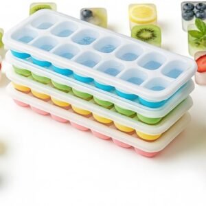 Kit 4 Formas de Gelo Silicone com Tampa Coloridas e Resistentes Premium Kit 4 Formas de Gelo Silicone com Tampa Coloridas e Resistentes Premium