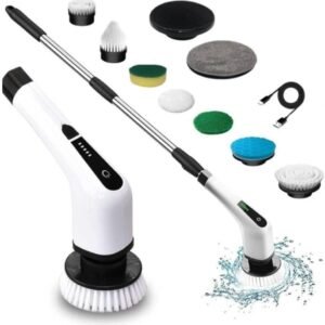 Esfregão Elétrico Premium 9 em 1 Sem Fio – Mop Giratório 360° Recarregável para Limpeza Pesada em Janelas, Banheiro e Cozinha Esfregão Elétrico Premium 9 em 1 Sem Fio – Mop Giratório 360° Recarregável para Limpeza Pesada em Janelas, Banheiro e Cozinha