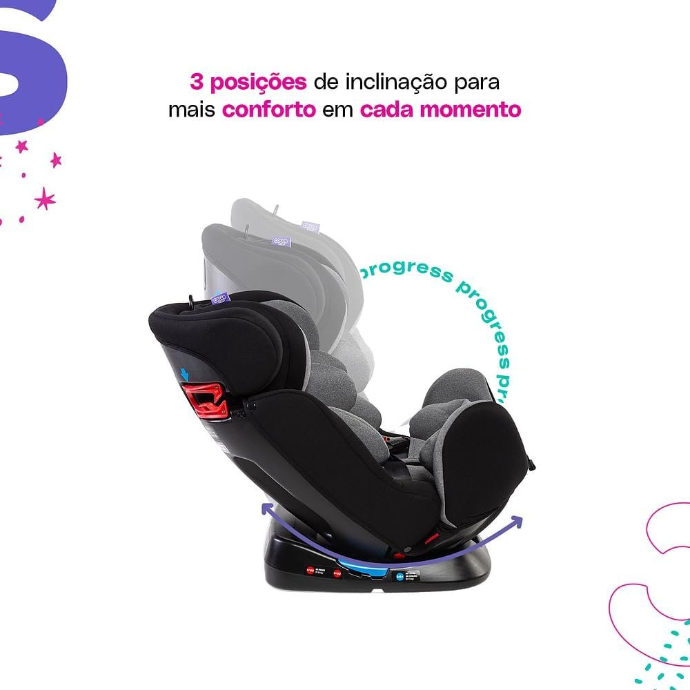 Cosco Kids, Cadeirinha Progress, 0 a 36kg, Cinza Mescla - Imagem 3