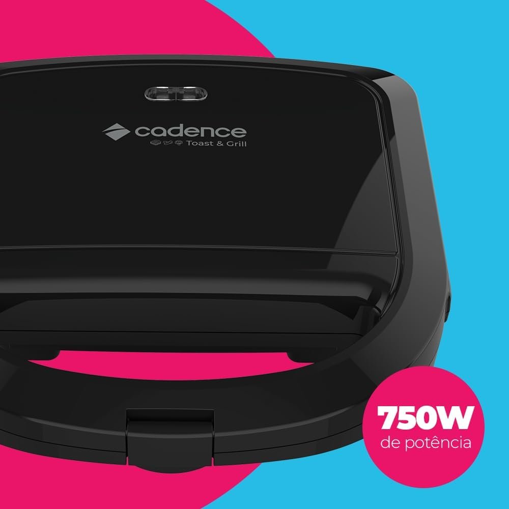 Sanduicheira Elétrica Cadence Toast & Grill, Preta, 750W, 110V, SAN260 - Imagem 5