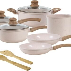 Jogo de Panelas de Alumínio Revestimento Cerâmico com Antiaderente Ecoglide Tuut Vanilla 8 peças