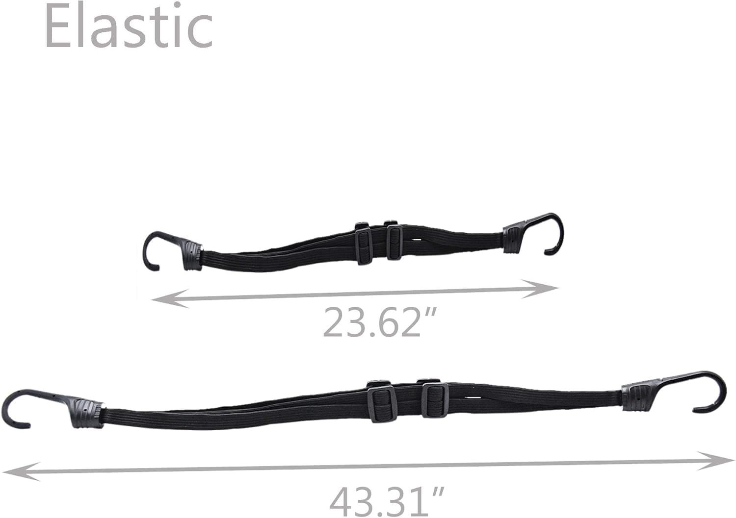 Capacete de motocicleta universal corda de bagagem alta retrátil preta para capacete de malha elástica com 2 ganchos (59,9 cm) - Imagem 2