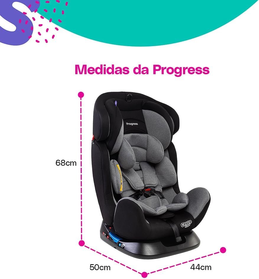 Cosco Kids, Cadeirinha Progress, 0 a 36kg, Cinza Mescla - Imagem 10