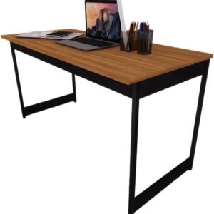 Mesa Estilo Industrial Guto 1,35 Metros Escritório Escrivaninha Computador Camaleão (Nogal)